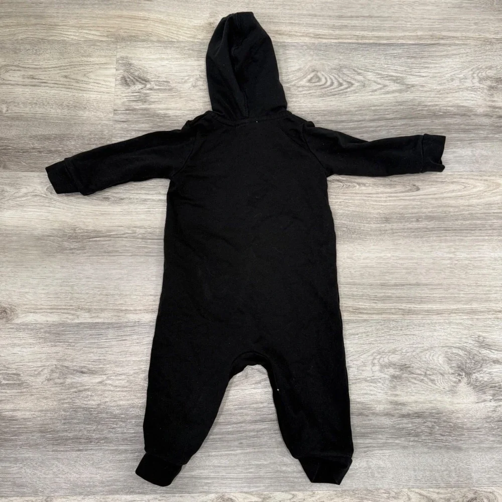 Nike Baby Boys Black Fleece‎ Hooded Full Zip Romper Coverall 9M 68-74cm